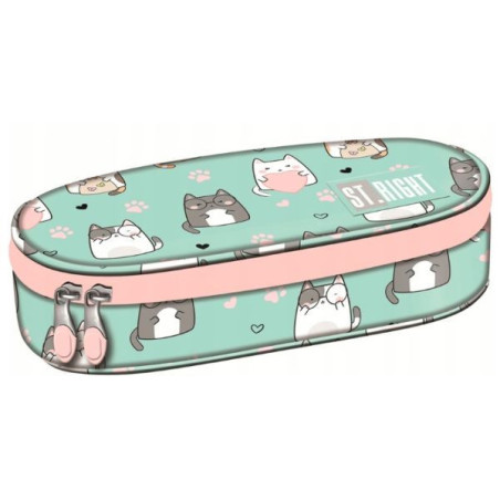 Piórnik saszetka usztywniona z wewnętrzną klapką  Stright PC-01 Charming Cats Majewski