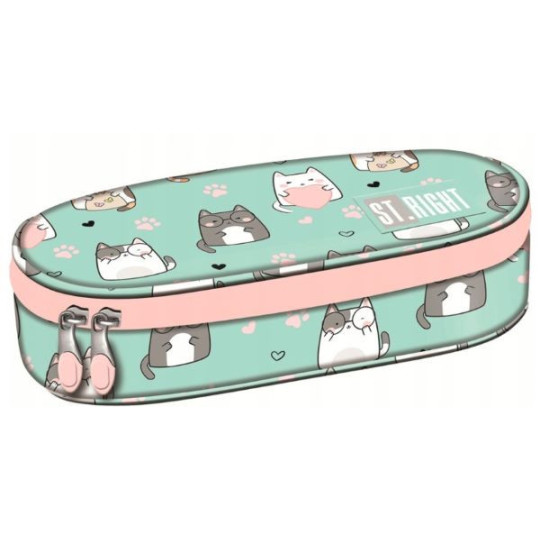 Piórnik saszetka usztywniona z wewnętrzną klapką  Stright PC-01 Charming Cats Majewski