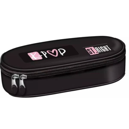 Piórnik saszetka usztywniona z wewnętrzną klapką Stright PC-01 Pink K-POP Majewski