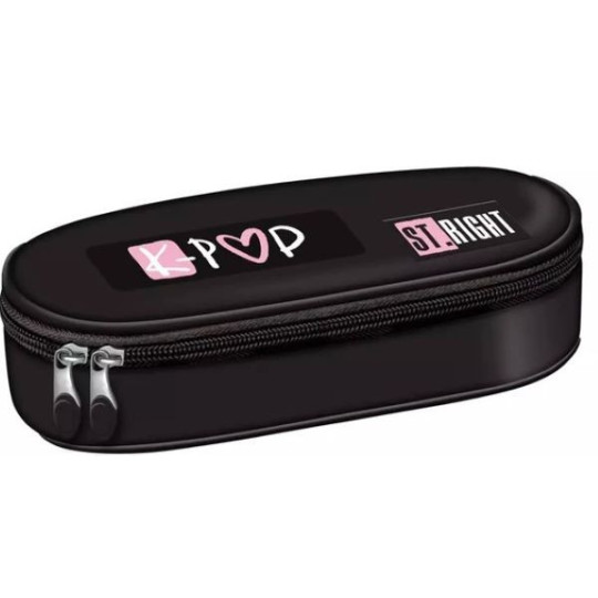 Piórnik saszetka usztywniona z wewnętrzną klapką Stright PC-01 Pink K-POP Majewski