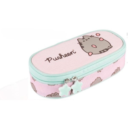 Piórnik saszetka usztywniona z wewnętrzną klapką PUSHEEN PINK Majewski