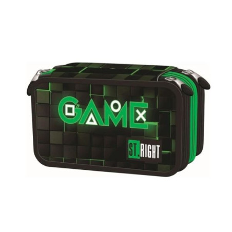 Piórnik potrójny z wyposażeniem Stright PC-05 Green Game Majewski