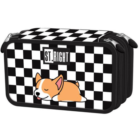 Piórnik potrójny z wyposażeniem Stright PC-05 SLEEPY CORGI Majewski
