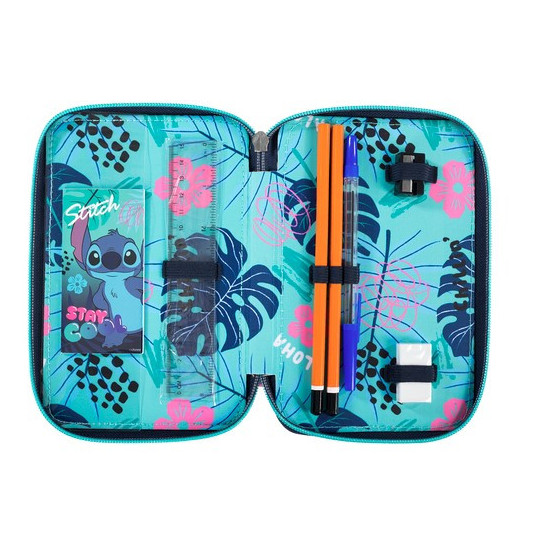 Piórnik potrójny z wyposażeniem STITCH STAY COOL Majewski Piórnik potrójny z wyposażeniem STITCH STAY COOL Majewski