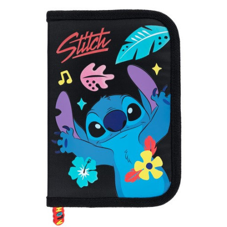 Piórnik dwuklapkowy bez wyposażenia STITCH BLACK ALOHA  Majewski