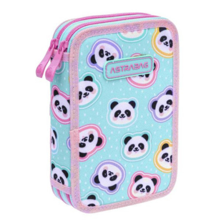 Piórnik podwójny bez wyposażenia ASTRABAG Minty Pandas AC2 Astra