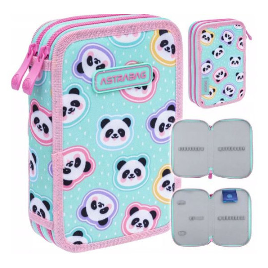 Piórnik podwójny bez wyposażenia ASTRABAG Minty Pandas AC2 Astra