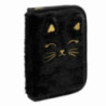 Piórnik pojedynczy jednoklapkowy z wyposażeniem ASTRABAG Fluffy Kitty Black AC11 Astra