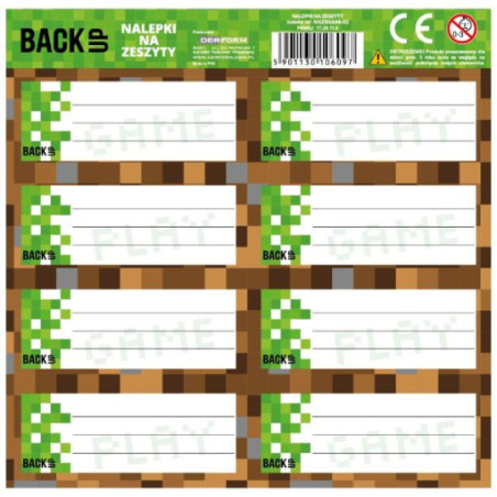 Nalepki na zeszyt Backup 6 A 68 NNZB6A68 Derform Nalepki na zeszyt Backup 6 A 68 NNZB6A68 Derform