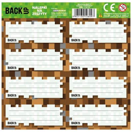 Nalepki na zeszyt Backup 6 A 68 NNZB6A68 Derform Nalepki na zeszyt Backup 6 A 68 NNZB6A68 Derform