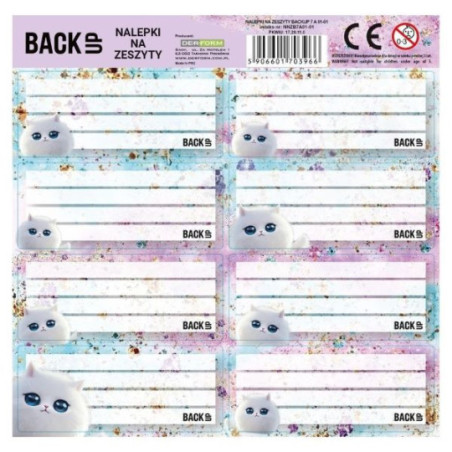Nalepki na zeszyt Backup 7 A 01 NNZB7A01 Derform