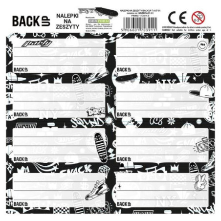 Nalepki na zeszyt Backup 7 A 57 NNZB7A57 Derform