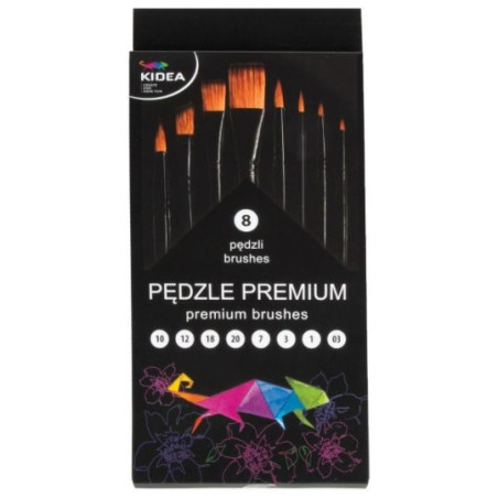 Pędzle premium 8szt Kidea PPR8KA Derform Pędzle premium 8szt Kidea PPR8KA Derform