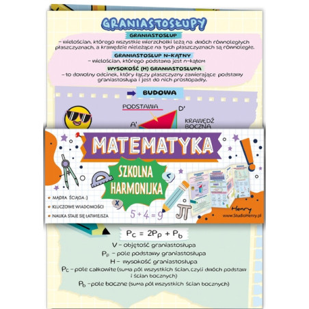 Ściąga Harmonijka Matematyka - ostrosłupy i graniastosłupy Henry Ściąga Harmonijka Matematyka - ostrosłupy i graniastosłupy Henry