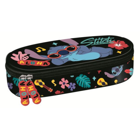 Piórnik saszetka usztywniona z wewnętrzną klapką Stitch Black Aloha Majewski Piórnik saszetka usztywniona z wewnętrzną klapką Stitch Black Aloha Majewski