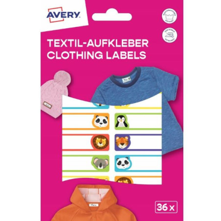 Naklejki na ubrania 45x13 36szt zwierzątka ETVET36A Avery