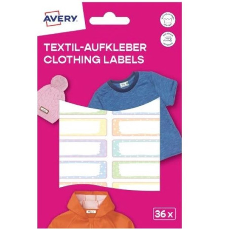 Naklejki na ubrania 45x13 36szt pastel ETVET36M Avery
