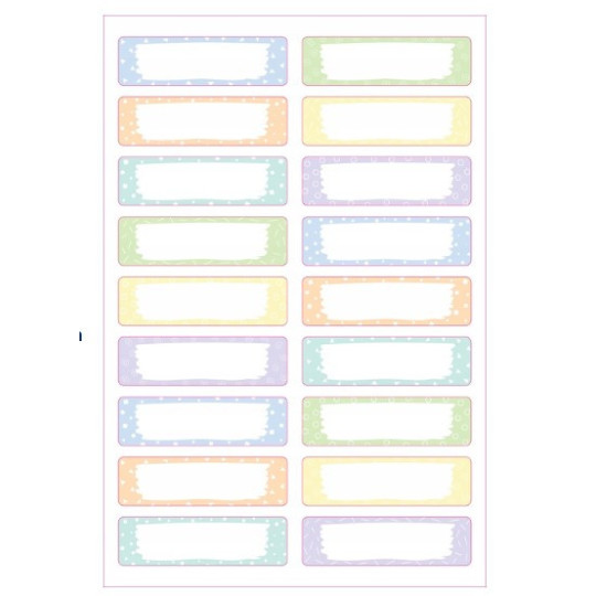 Naklejki na ubrania 45x13 36szt pastel ETVET36M Avery