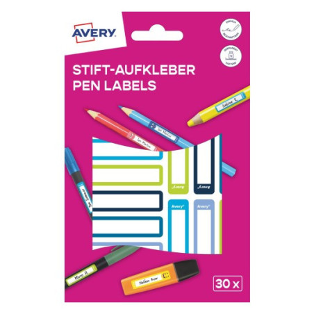 Naklejki na przybory do pisania 50x10 30szt RESMI30G Avery Naklejki na przybory do pisania 50x10 30szt RESMI30G Avery