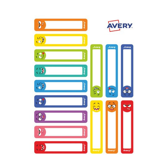 Naklejki na przybory do pisania 50x10 30szt buźki RESMI30S Avery Naklejki na przybory do pisania 50x10 30szt buźki RESMI30S Avery