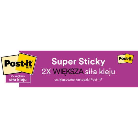 Karteczki samoprzylepne Post-it Super Sticky Playful 76x76mm 6x90k
