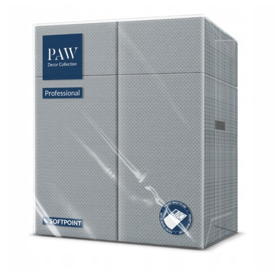 Serwetki 32cmx38cm Pocket na sztućce Softpoint szare PAW