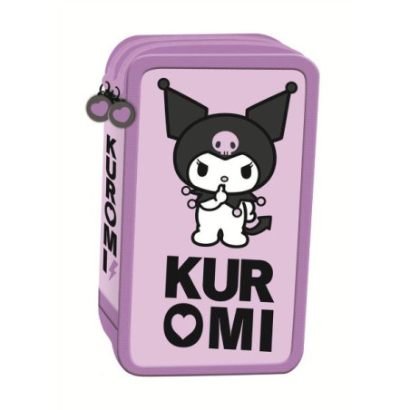 Piórnik potrójny z wyposażeniem Kuromi Violet 694127 Majewski Piórnik potrójny z wyposażeniem Kuromi Violet 694127 Majewski
