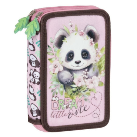 Piórnik z wyposażeniem dwukomorowy Panda 10 Derform