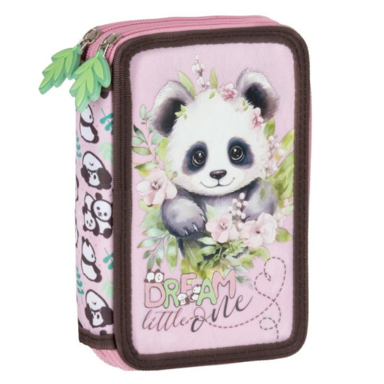 Piórnik z wyposażeniem dwukomorowy Panda 10 Derform