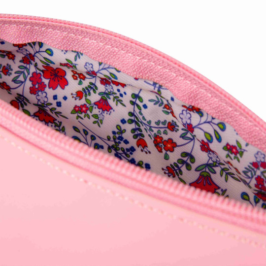 Piórnik Tuba Oxford Floral pastel jasnoróżowy Piórnik Tuba Oxford Floral pastel jasnoróżowy