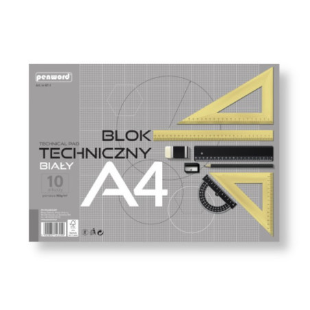 Blok techniczny A4/10 biały 160g Polsirhurt Blok techniczny A4/10 biały 160g Polsirhurt