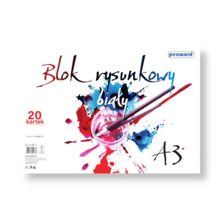 Blok rysunkowy biały A3/20 80g Polsirhurt Blok rysunkowy biały A3/20 80g Polsirhurt