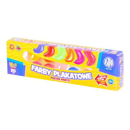 Farby plakatowe Astra 13 kolorów - 20 ml 